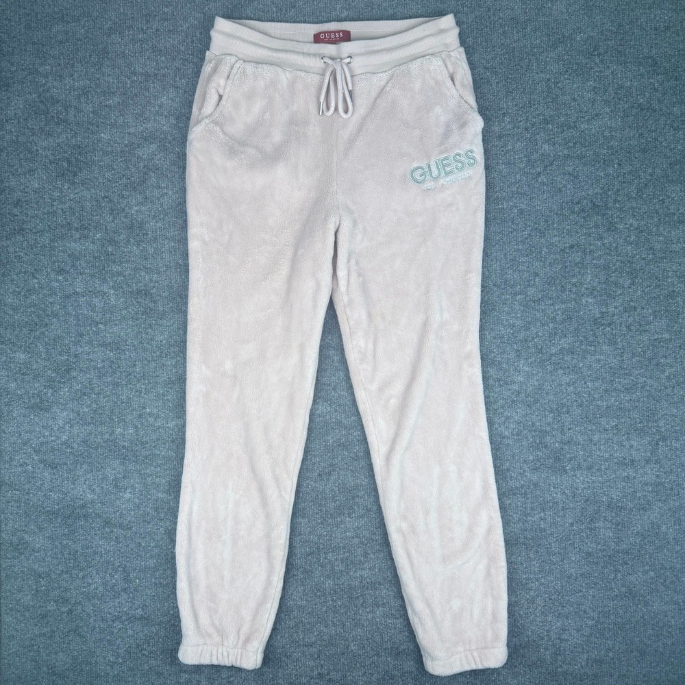 GUESS Trendy Y2K Light Pink Sweatpants Joggers Women's Size S Elastic Drawstring